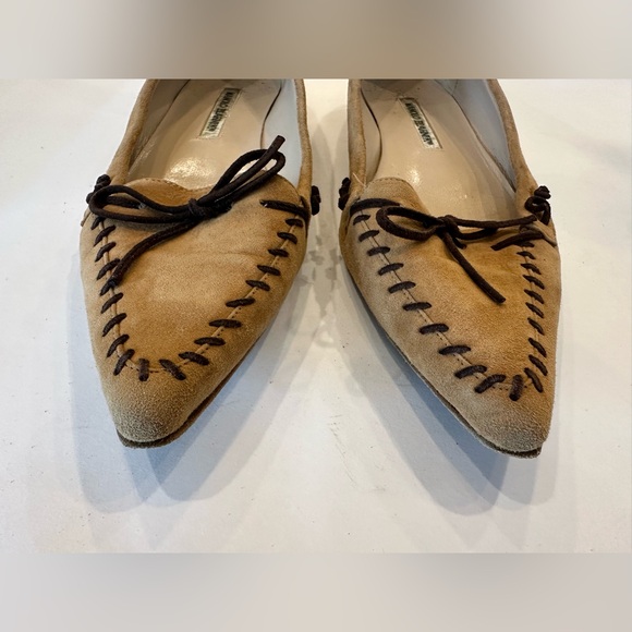 Manolo Blahnik Tan Suede Loafer size 40 - Picture 3 of 4